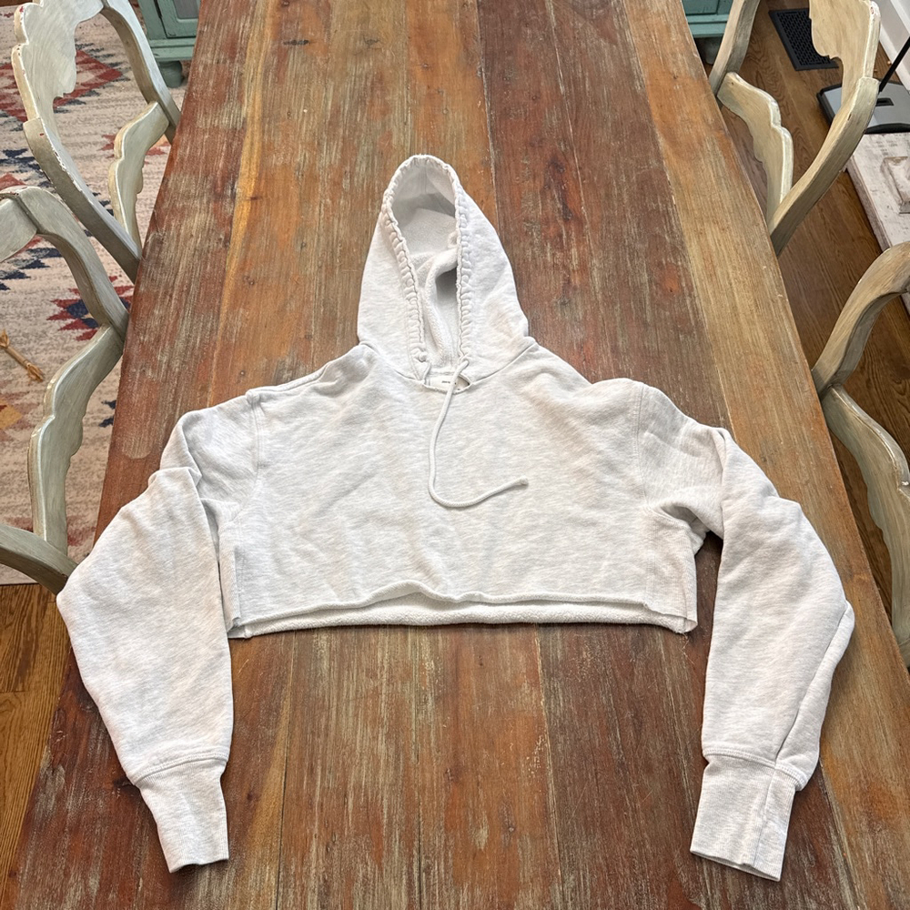 JOAH BROWN Pearl Grey French Terry Lounge Set Cropped Hoodie Joggers - Picture 2 of 16